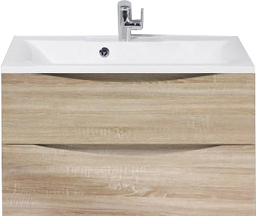 Тумба с раковиной BelBagno MARINO-800-2C-SO-WO-P + BB800/450-LV-MR-PR перелив слева, выбеленное дерево