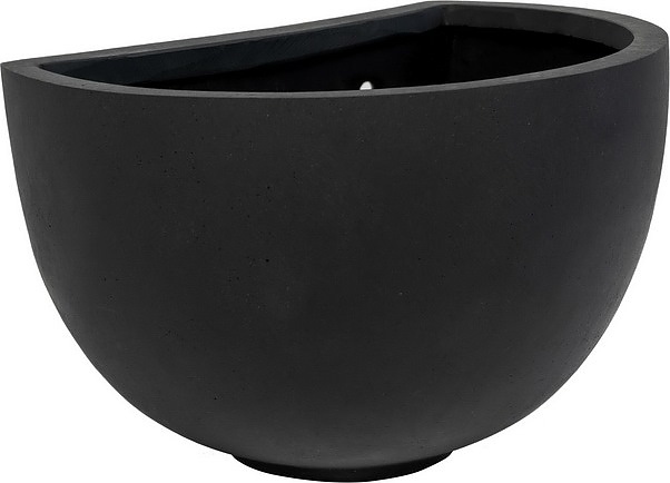 Кашпо настенное Pottery Pots Peter Wally (28,5х18х22 см) черное матовое