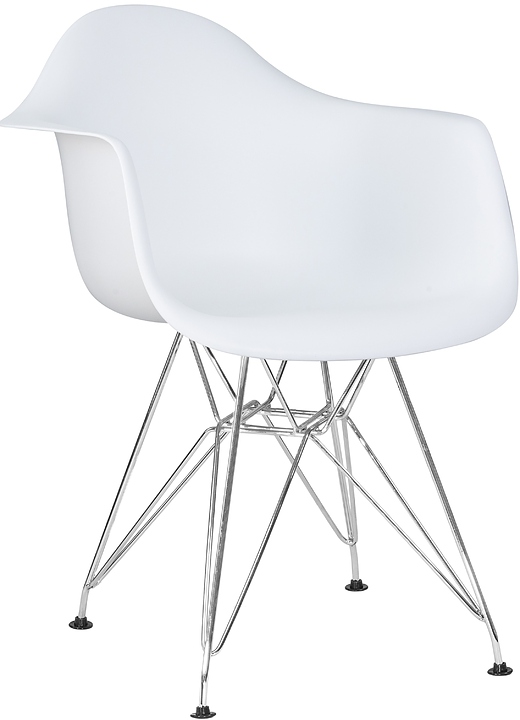 Стул обеденный DOBRIN 620BPP-LMZL DAW CHROME (белый, хромированная сталь)