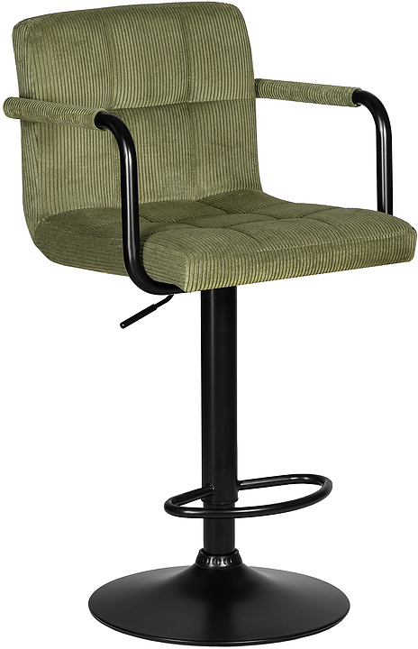 Стул барный DOBRIN 2041-52 KRUGER ARM BLACK (зеленый вельвет, черный) 2 шт.