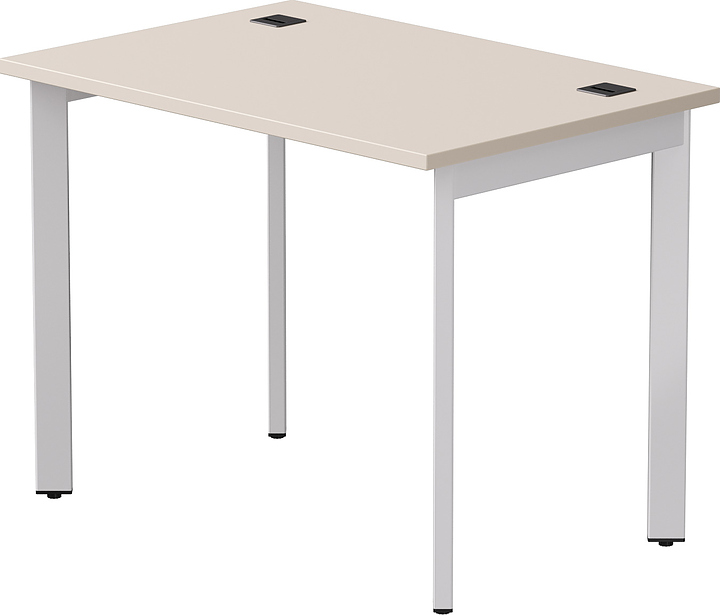 Стол офисный Everprof EVO 980х670х755 мм (ЛДСП / металл) опоры 45гр, кашемир / белый