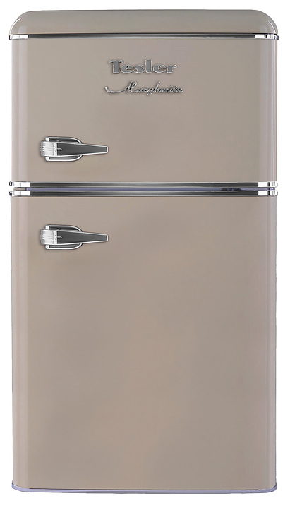 Двухкамерный холодильник TESLER Margherita RT-97 SAND GREY 90 л, песочно-серый