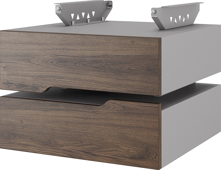 Тумба подвесная КОБОР T-2 aluminum/charlston