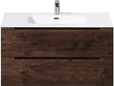 Тумба с раковиной BelBagno ETNA-900-2C-SO-RW-P + LOV-900-LVB темное дерево