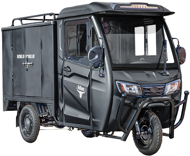 Электроцикл грузовой Rutrike Карго Кабина Дуал черный матовый
