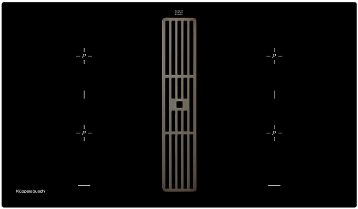 Индукционная варочная панель с вытяжкой Kuppersbusch KMI 9850.0 SR Black Chrome