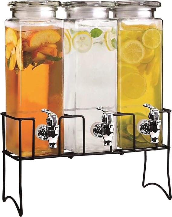 Диспенсер для холодных напитков P.L. Proff Cuisine 81222709 3х4 л (стекло) на подставке (металл)