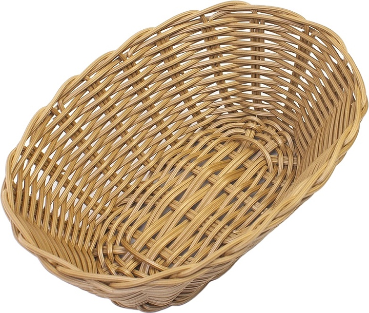 Корзина плетеная для хлеба MGprof 77820 18х12 см h=6 см (полиротанг) овальная бежевая
