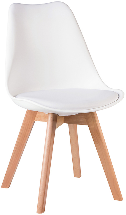 Стул обеденный DOBRIN 635PP-LMZL JERRY SOFT (белый, светлый бук) 4 шт.