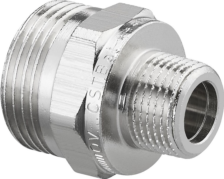 Переходник Oventrop Cofit S 1503161, PN 10, G 3/4" (НР) - R 3/8" (ВР), никелированная бронза