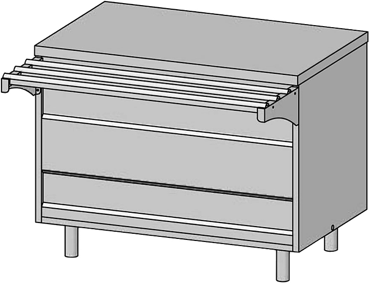 Прилавок для горячих напитков ЦМИ Волга ПГН-150 (1500х700(1030)х870 мм)