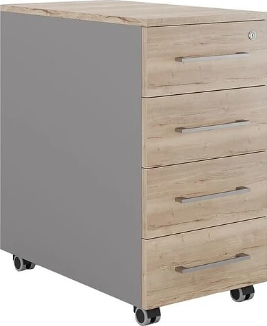 Тумба мобильная КОБОР TМ4-40/60 aluminum/natural