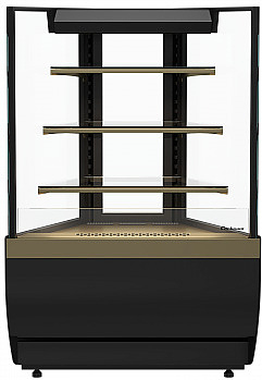 Витрина кондитерская Carboma KC70 VV 3-1 Standard без боковин, версия 2.0 (Bronze 9005/0109) внешний угол
