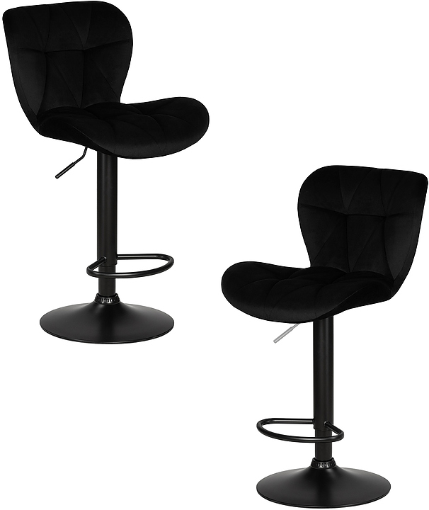 Стул барный DOBRIN 5022-LM-N BARNY BLACK (черный велюр, черный) 2 шт.