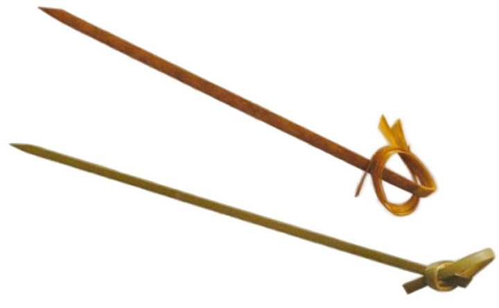 Пика шпажка P.L. Proff Cuisine 127 бамбук "Узелок" дерево/золото 9 см 100 шт