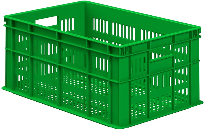 Ящик универсальный iPlast 600х400х259 мм ЭКО, перфорированный, салатовый