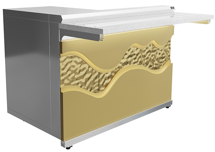 Прилавок кассовый универсальный Luxstahl КК-1200 Premium Gold River (Золотая Река)