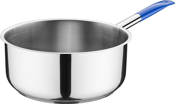 Сотейник MGSteel 79194 7,5 л d=28 см h=12 см (нерж. сталь) с синей ручкой (винил)