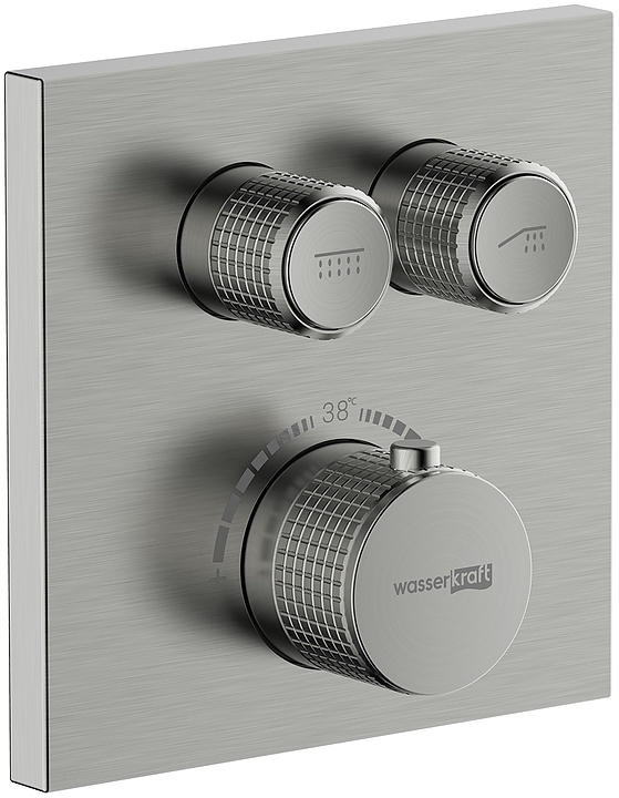 Смеситель для ванны с душем встраиваемый термостатический Wasserkraft Wern Thermo 4248 хром