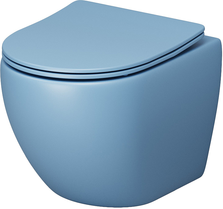 Унитаз подвесной с крышкой-сиденьем Grossman Color GR-4455BSMS голубой матовый