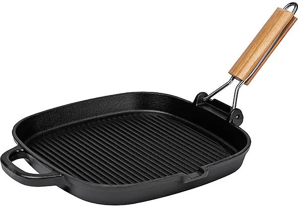 Сковорода-гриль ProHotel Ember Cast Matt 12625B 250х250х27 мм чугун, черный