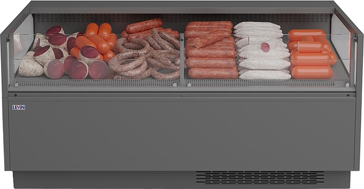 Витрина холодильная Levin DELLA SELF ЗУ 2400х1320х900 мм (выносной агрегат) угловая внутренняя без боковин