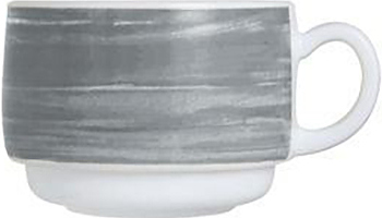 Чашка чайная Arcoroc Brush L0632 190 мл, бело-серая