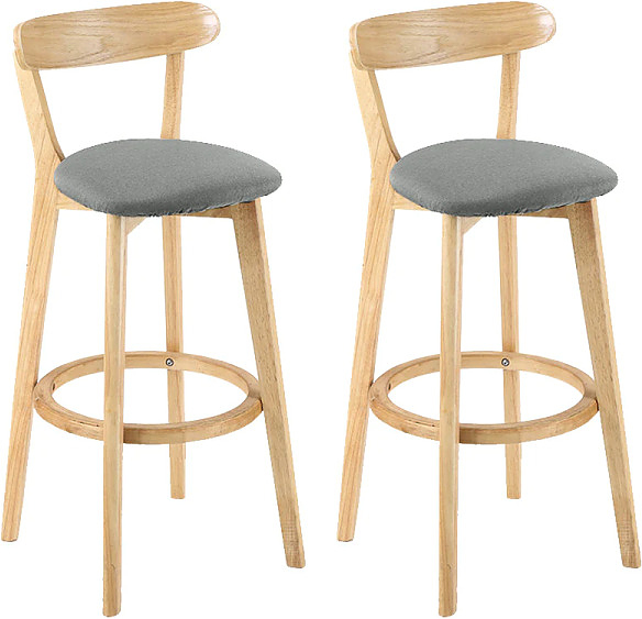 Набор стульев барных Hesby Elevate Zenith (2 шт.) (ткань / дерево) серые / светлое дерево