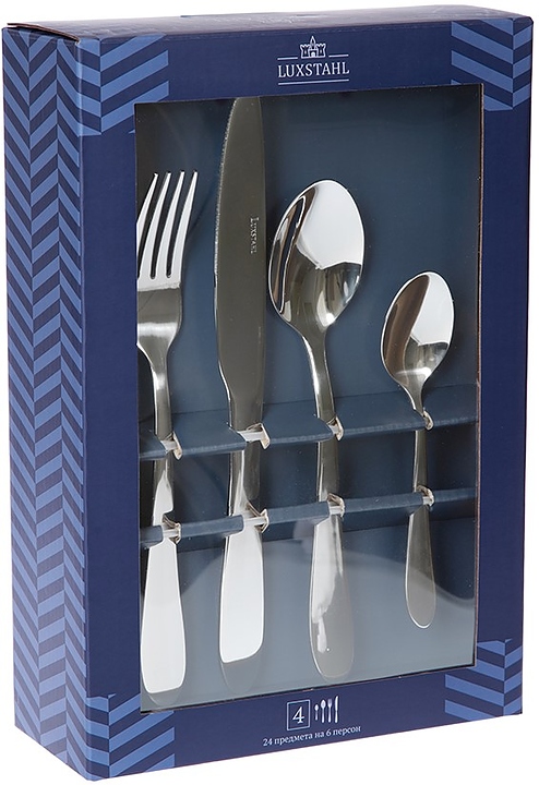 Набор столовых приборов Luxstahl Cremona 24 шт. на 6 персон