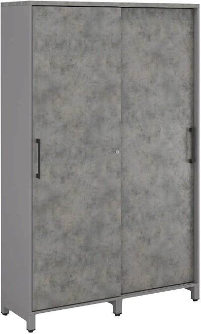 Шкаф для одежды КОБОР HG-120/60/M aluminum/chicago