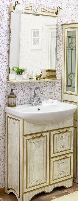 Гарнитур Sanflor Адель 65 см, 3 предмета, белый, золото