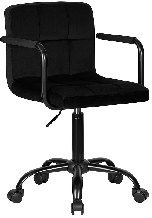Кресло офисное для персонала DOBRIN 9400-LM TERRY (черное основание, черный велюр)