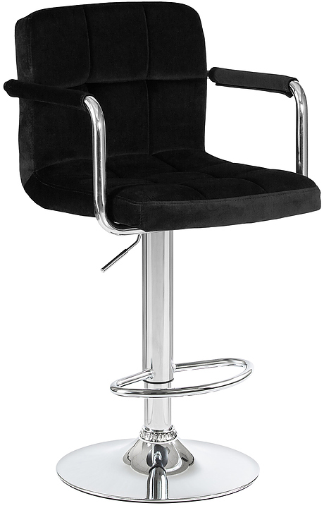 Стул барный DOBRIN 5011-LM-N KRUGER ARM (черный велюр, хром) 2 шт.
