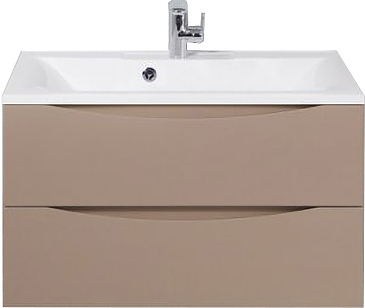 Тумба с раковиной BelBagno MARINO-800-2C-SO-CL-P + BB800/450-LV-MR-PR перелив слева, капучино