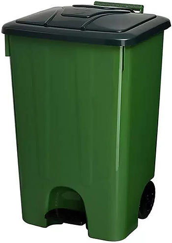 Контейнер для мусора TELKAR 50078 85 л черный, зеленый