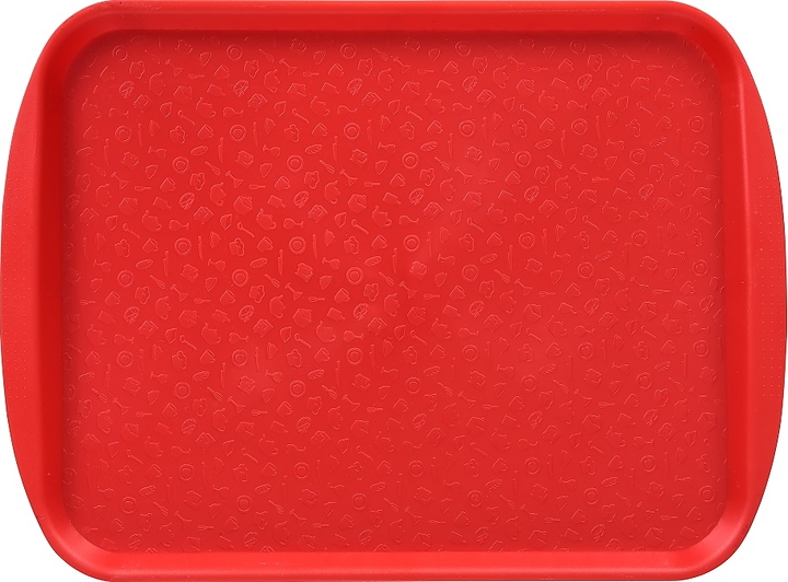 Поднос столовый Клен PS Red 4410 415х305 мм (полистирол) с ручками красный
