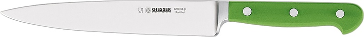 Нож поварской Giesser 8270 18 gr L=18 см (нерж. сталь / пластик) кованый клинок с зеленой рукояткой