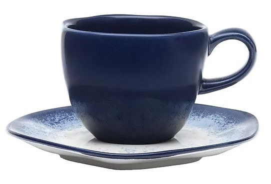Пара чайная Oxford RYO GALAPAGOS 151109 (чашка 220 мл и блюдце 16 см) синий, белый