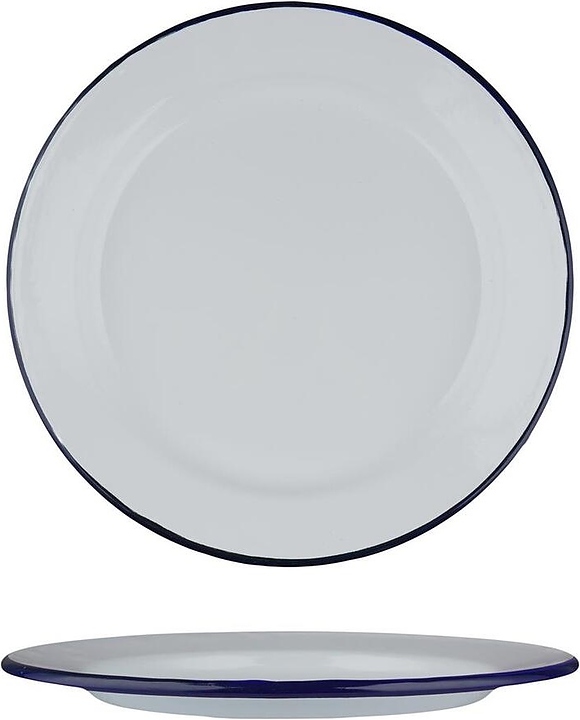 Тарелка Sunnex CEP9083 Blue Rim d=25 см h=2,3 см (эмалированная сталь)