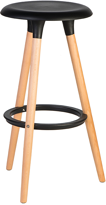 Табурет барный DOBRIN 652PP-LMZL-N ROYCE (черный, светлый бук) 4 шт.