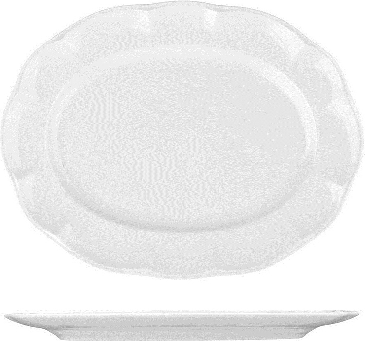 Блюдо сервировочное Noble Bella 305014А 34,3х27 см h=2,3 см (фарфор) овальное белое