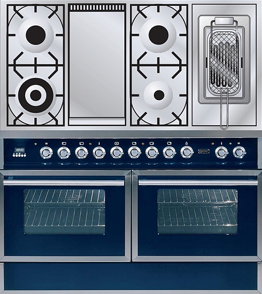 Газовая плита с духовым шкафом ILVE QDC-120FRW-MP