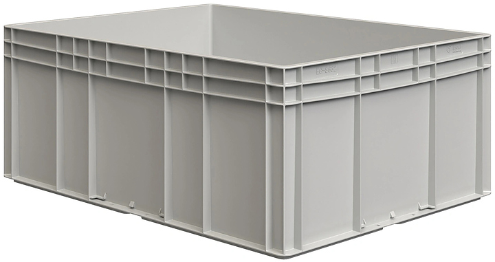 Ящик-евроконтейнер iPlast ЕС-8632.4 800х600х320 мм светло-серый