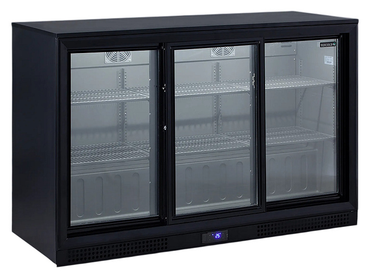 Шкаф холодильный TEFCOLD DB302S 339 л 1350х526х870 мм (со стеклом, барный), черный