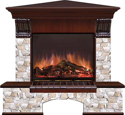 Камин Glenrich Бостон К A23 Арбат красное дерево угловой
