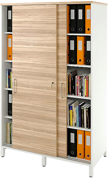 Локер ZAMM 5 полок МК 600 120х60х190 см фасад дуб Бардолино, корпус белый