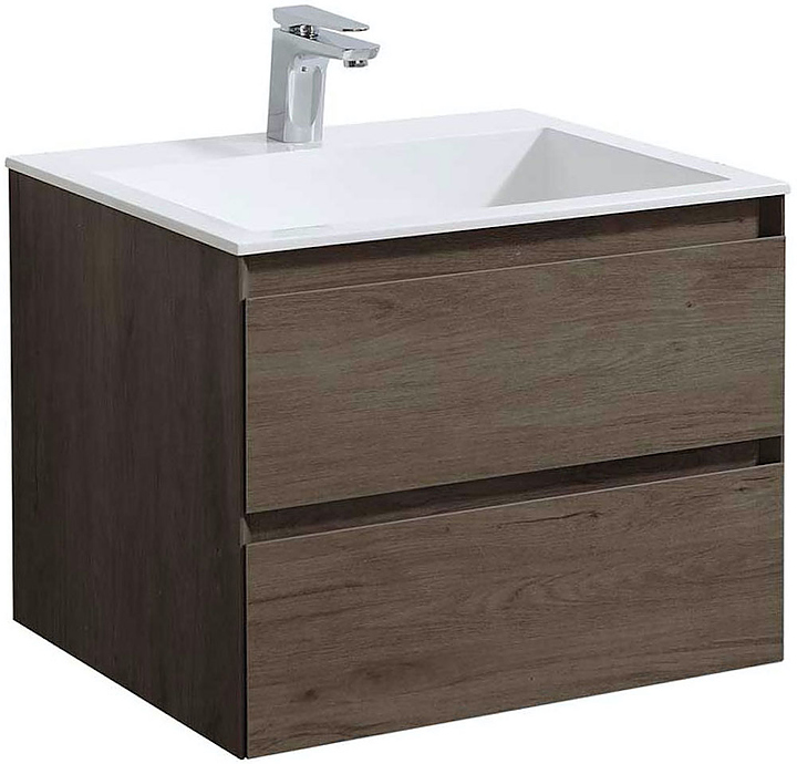 Тумба под раковину Vincea Luka 600 R.Oak 59,2х47,6 см, подвесная, темный дуб