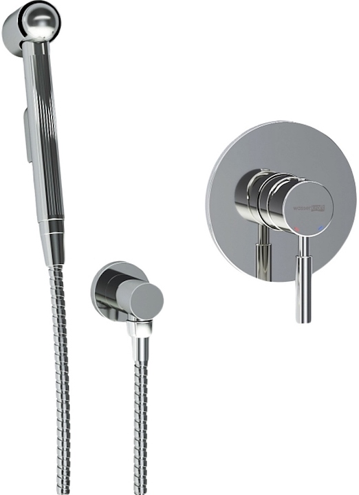 Душ гигиенический встраиваемый Wasserkraft A14157 шланг 120 см, хром