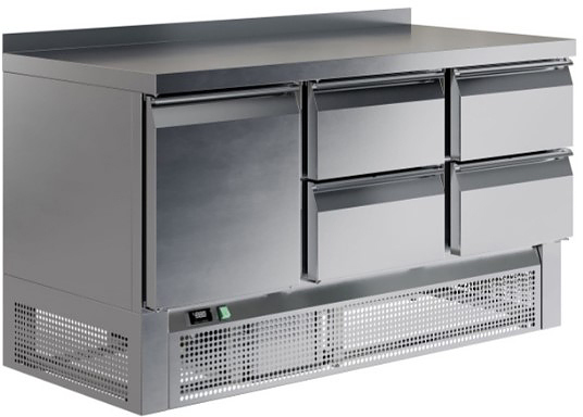 Стол морозильный Restoinox SHN-122GNE-B с бортом (1 дв.+4 ящ.)