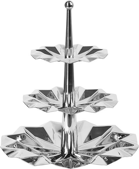 Этажерка сервировочная Luxstahl Оригами Ø 165/210/300 мм h=380 мм (нерж. сталь) 3-ярусная